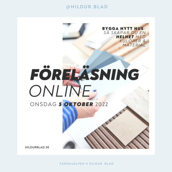 Onlineföreläsning 5 oktober för dig som ska bygga nytt hus - hildurblad.se